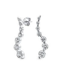 Bling Jewelry Classic Dangle Chandelier Earrings with Cz Solitaire in Sterling Silver