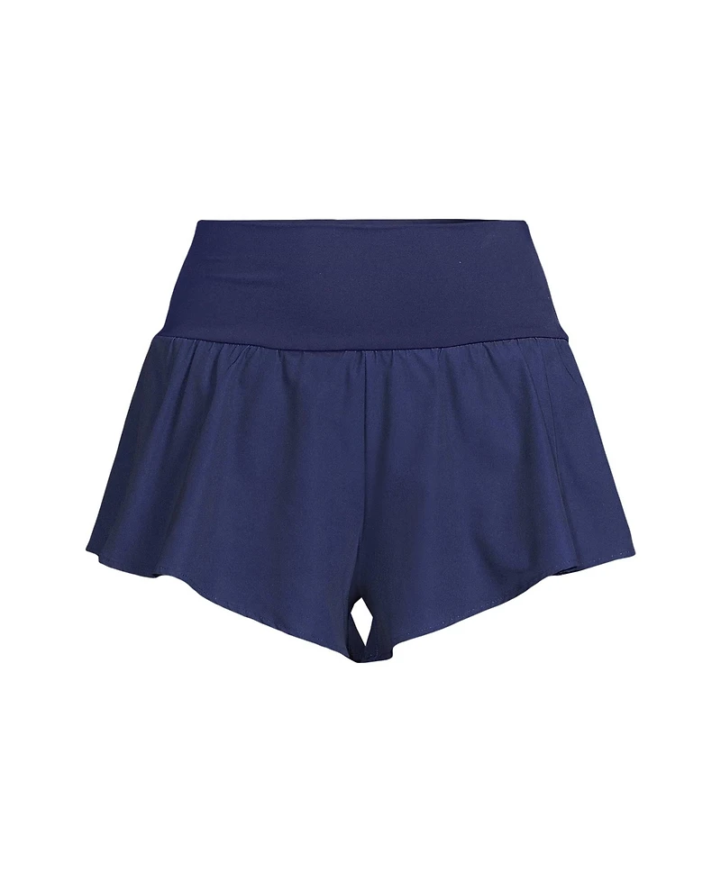 Lands' End Women's 3" Pinchless Flutter Swim Short with Panty