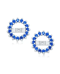 Bling Jewelry Cubic Zirconia Cz Round Removable Pave Halo Earrings Jackets Studs Jacket Only Gold Plated .925 Sterling Silver
