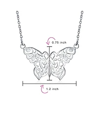 Bling Jewelry Large Butterfly Filigree Pendant Necklace Sterling Silver 16 Inches Statement Piece
