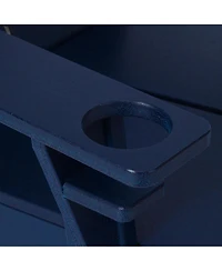 Outdoor Hdpe Modern Adirondack Chair with Folding Patio Ottoman and Cup Holder