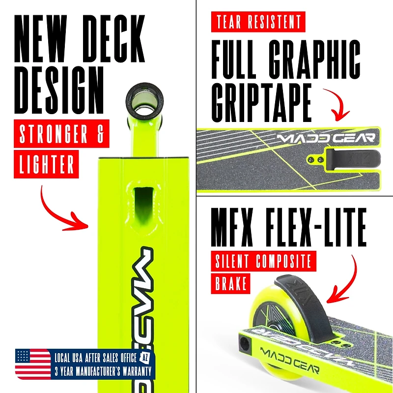 Pro Stunt Scooter for Kids Ages 5 - 12 – Lightweight Durable Trick Scooter for Skatepark and Street – Madd Gear MG1