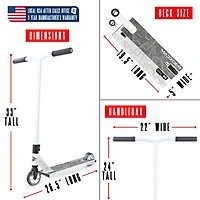 Pro Stunt Scooter for Kids and Teens Ages 8 - 12 – Lightweight Durable Trick Scooter – Madd Gear MG4 - White