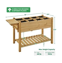 Yaheetech Solid Wood Elevated Garden Bed Planter Box with Removable Grow Grids