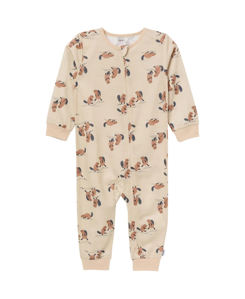 Gerber Baby Boys Footless Pajamas with Reverse Zipper, 3-Pack