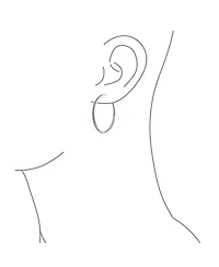 Bling Jewelry Pink White Black Cubic Zirconia Pave Cz Thin Inside Out Large Big Hoop Earrings Silver Rose Gold Plated 1.75 Inch Diameter