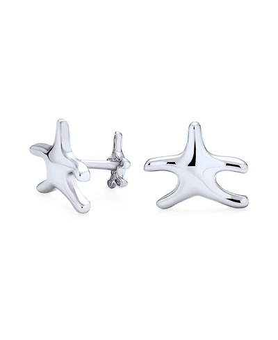 Bling Jewelry Nautical Double Starfish Shirt Cufflinks Solid French Style Fixed Backing .925 Sterling Silver