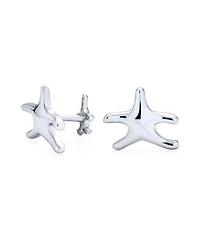 Bling Jewelry Nautical Double Starfish Shirt Cufflinks Solid French Style Fixed Backing .925 Sterling Silver