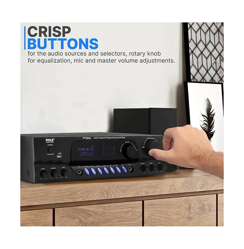 Pyle 200W Digital Am/Fm Stereo Receiver - PT260A