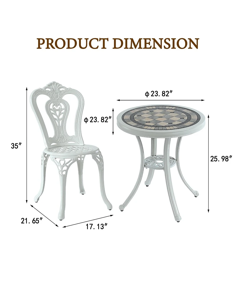Patio Bistro Set of 3 Outdoor Bistro Set Outdoor Dining Table with 2 Chairs Patio Table and Chair Patio Furniture