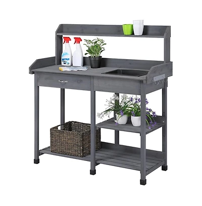 Yaheetech Potting Bench Outdoor Garden Work Bench Station