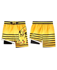 Pokemon Boys Pikachu Compression Upf 50+ Swim Trunks Bathing Suit