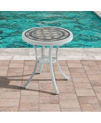 24 Inches Outdoor Bistro Table Cast Aluminium Patio Dining Table Outdoor Round Bistro Table, Bronze