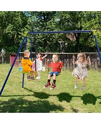 Heavy-Duty 440 lbs Kids Swing Set with 2 Swings & 1 Glider