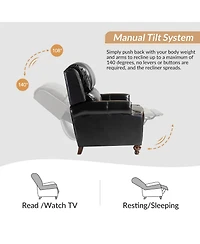 Franco Genuine Leather Manual Recliner