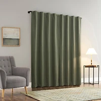 Treviso Linen Blend Magnetic Closure 100% Blackout Back Tab Curtain Panel