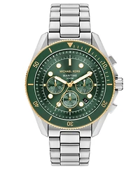 Michael Kors Men's Maritime Chronograph Silver-Tone Stainless Steel Watch, 45mm