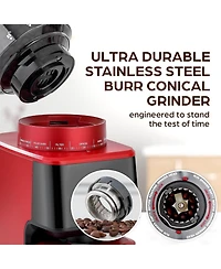 Conical Espresso Burr Touchscreen Coffee Grinder Includes Metal Scooper & 2 Cleaning Brushes