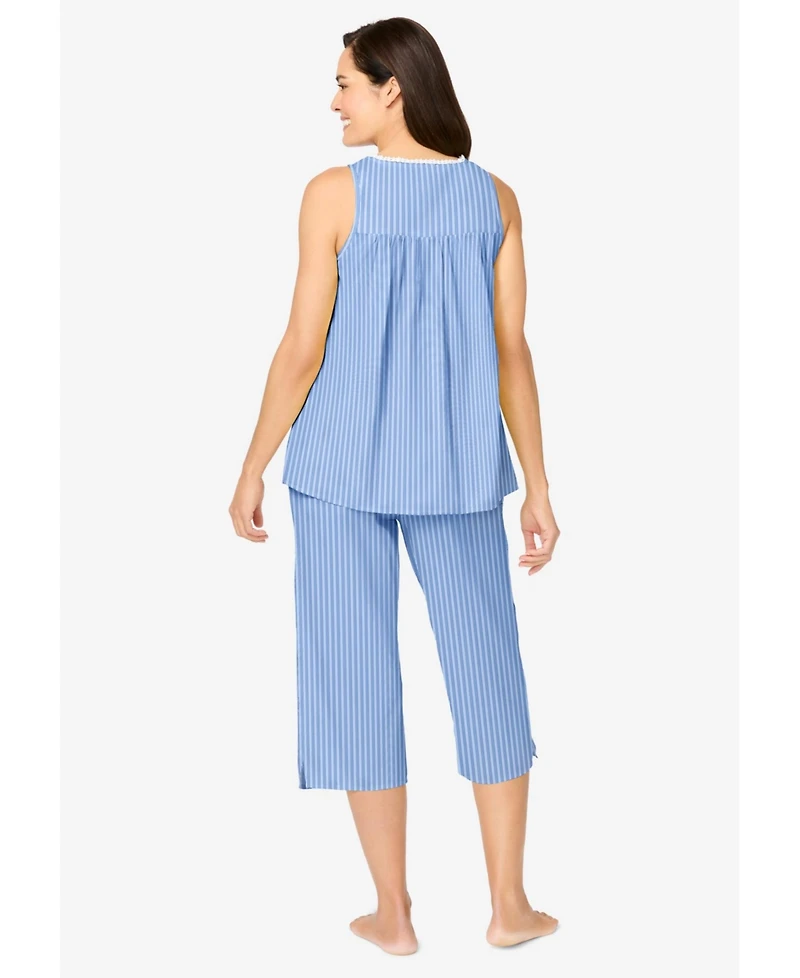 Only Necessities Women's Sleeveless Pj Capri Set