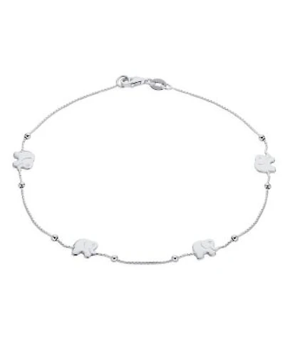 Bling Jewelry Five Multi Zoo Animal Lucky Beads Elephant Charms Anklet Ankle Bracelet Silver