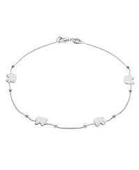 Bling Jewelry Five Multi Zoo Animal Lucky Beads Elephant Charms Anklet Ankle Bracelet Silver