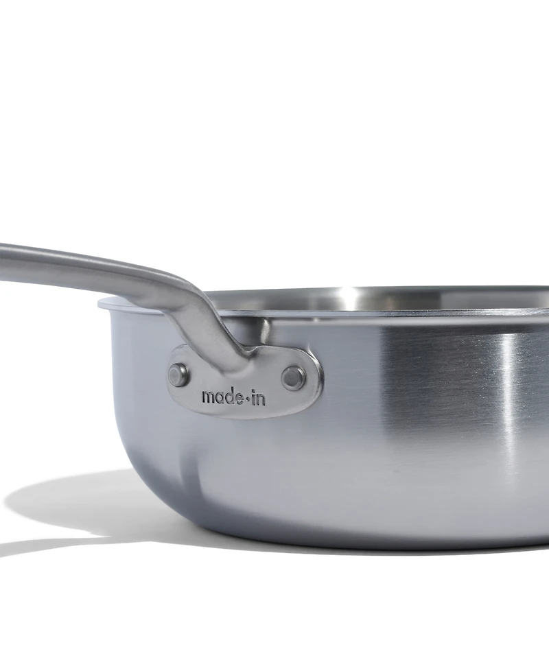 Made In Stainless Steel Clad 3-Quart Saucier with Lid