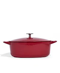 Made Enameled Cast Iron 7.5-Quarts Oval Dutch Oven with Lid