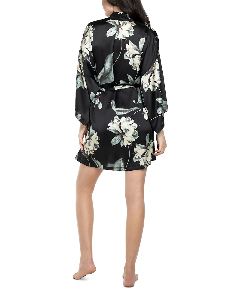 Midnight Bakery Women's Cosmica Satin Floral Wrap Robe