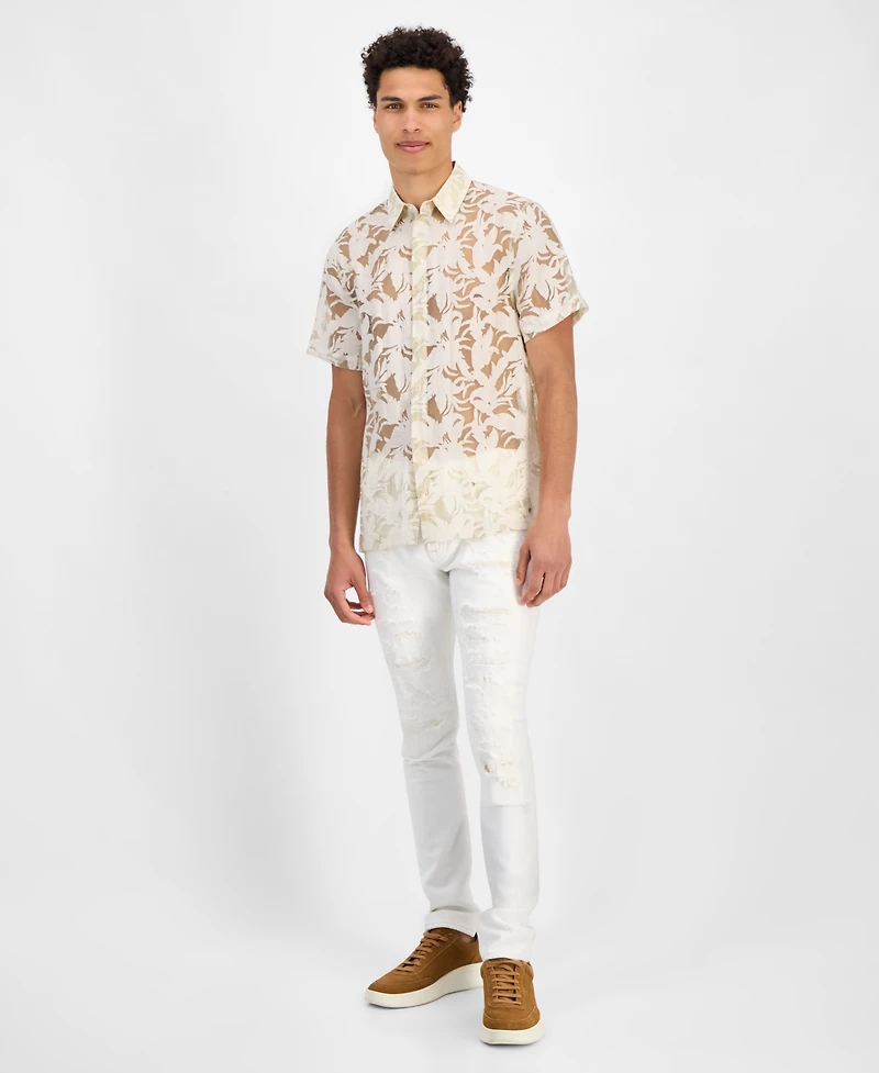 Guess Men's Regular-Fit Devore Floral Shirt