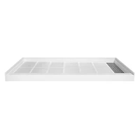 Casainc 60"W X 32"D Smc Single Threshold Shower Base Anti-Slip Shower Pan, Drain Assembly & Drain Cover Included