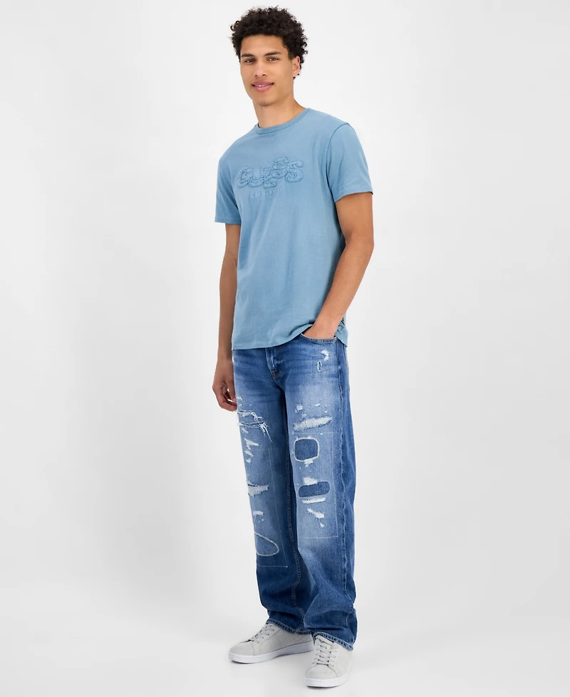 Guess Men's Cotton Embroidered-Logo Crewneck T-Shirt