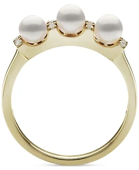 Belle de Mer Cultured Freshwater Pearl (4-5mm) & Diamond (1/10 ct. t.w.) Ring in 10k Gold