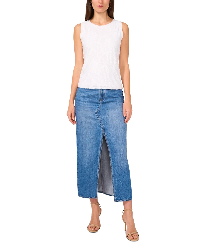 Vince Camuto Women's Textured Keyhole Back Sleeveless Top