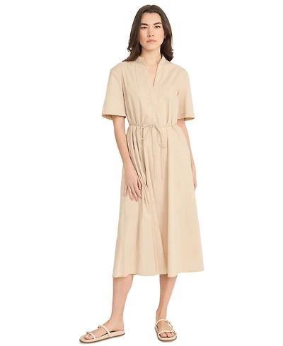 Luxely Women's Tie-Waist V-Neck Short-Sleeve Midi Dress
