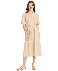 Luxely Women's Tie-Waist V-Neck Short-Sleeve Midi Dress