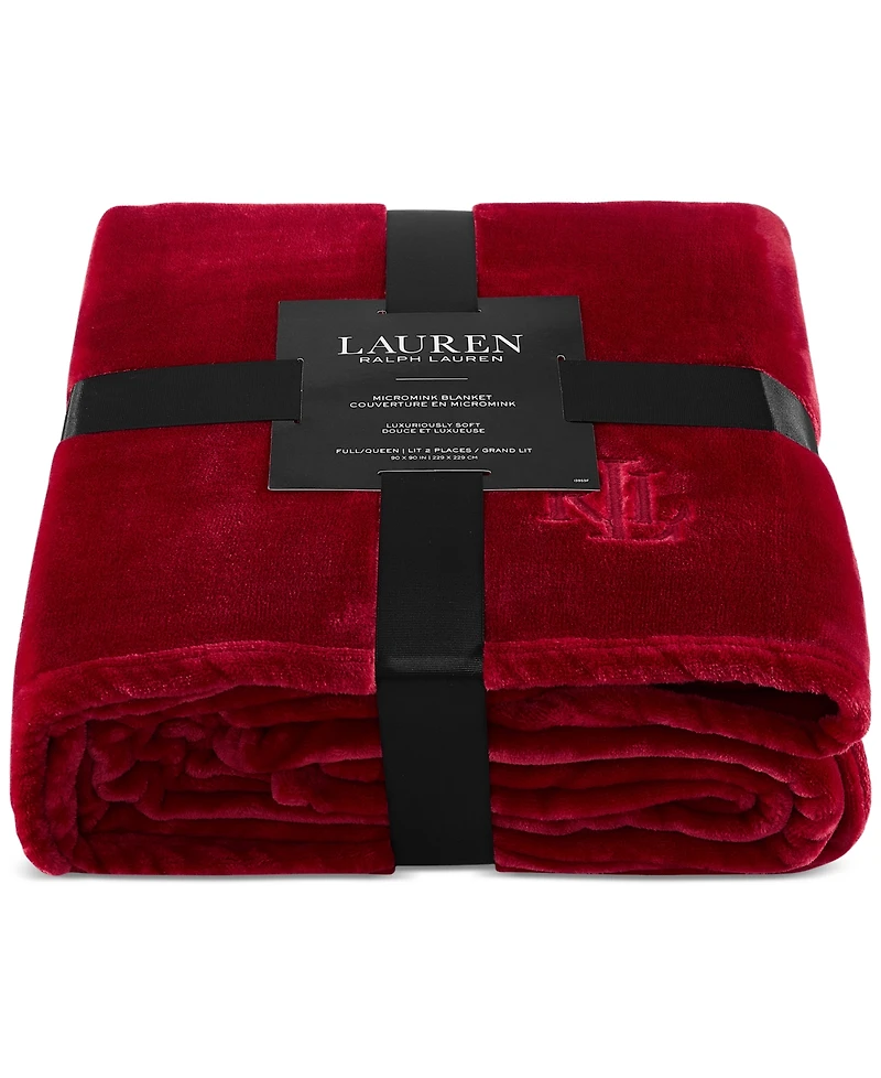 Lauren Ralph Micromink Plush Blanket