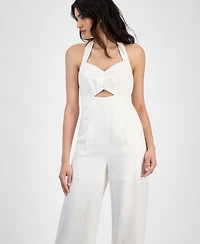 Bar Iii Women's Halter-Neck Sleeveless Jumpsuit, Exclusively at Macy's