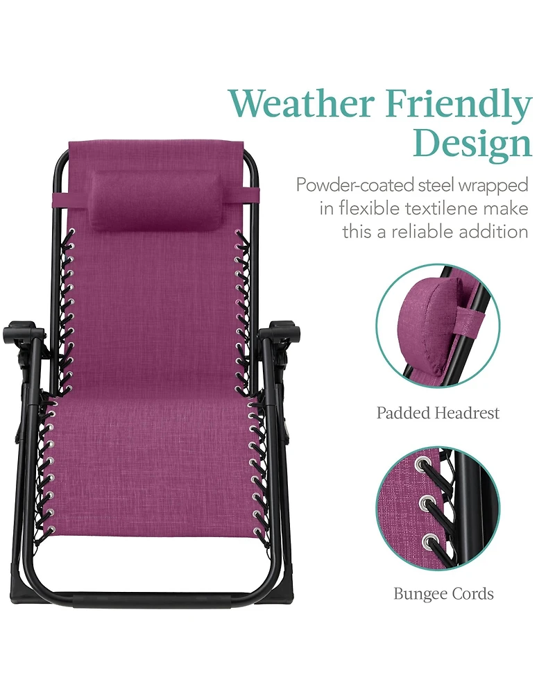 Best Choice Products Oversized Zero Gravity Chair, Folding Recliner w/ Removable Cushion