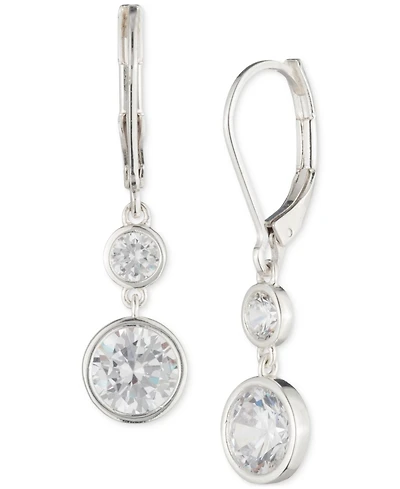 Lauren Ralph Cubic Zirconia Double Drop Earrings