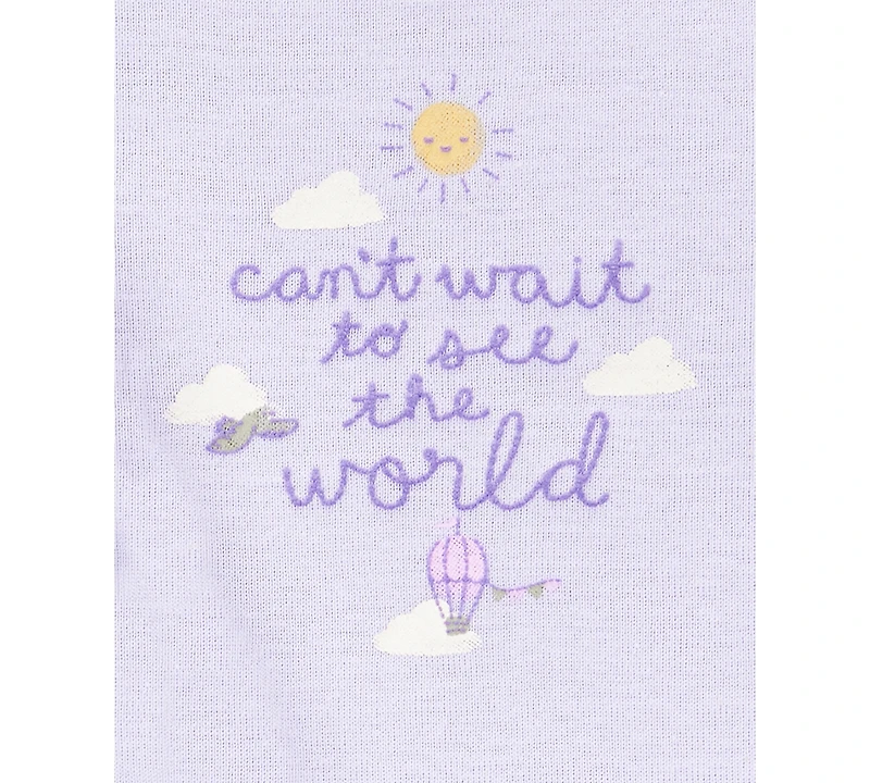 Carter's Baby Girls Cotton Balloons-Print Little Cardigan, Bodysuit & Pants, 3 Piece Set