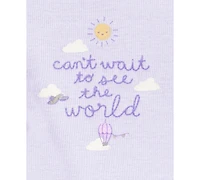 Carter's Baby Girls Cotton Balloons-Print Little Cardigan, Bodysuit & Pants, 3 Piece Set