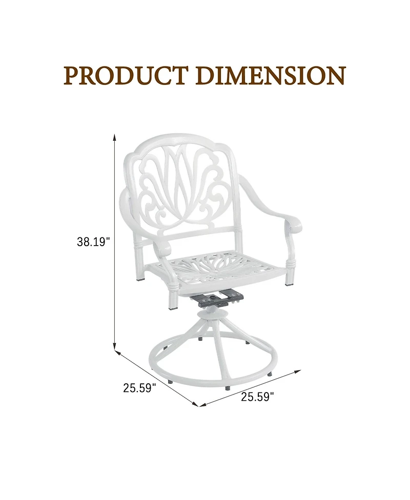Swivel Patio Dining Chairs 2pcs Vintage Patio Chairs Outdoor Swivel Rocker Patio Chairs Set of 2 Bistro Chairs