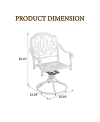 Swivel Patio Dining Chairs 2pcs Vintage Patio Chairs Outdoor Swivel Rocker Patio Chairs Set of 2 Bistro Chairs