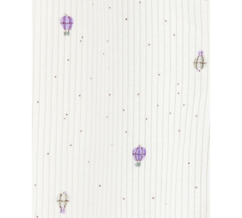 Carter's Baby Girls Air Balloon 2-Way-Zipper Textured Sleep and Play Footed Coverall