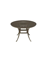 Mondawe -inch Powder Coated Cast Aluminum Outdoor Dining Table with Umbrella Hole