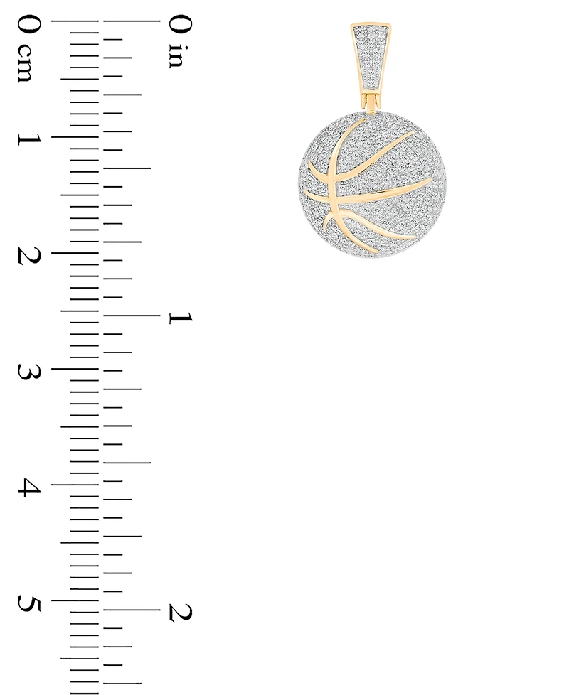 Men's Diamond Pave Basketball Pendant (1/4 ct. t.w.) in 10k Gold