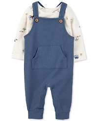Carter's Baby Boys 2-Pc. Long-Sleeve T-Shirt & Thermal Overalls Set