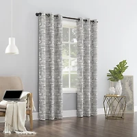 Parrish Distressed Grid Thermal Extreme 100% Blackout Grommet Curtain Panel