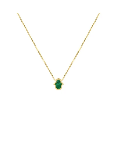 Honest & Bright Malachite Hamsa Gold Necklace