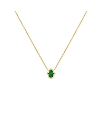 Honest & Bright Malachite Hamsa Gold Necklace